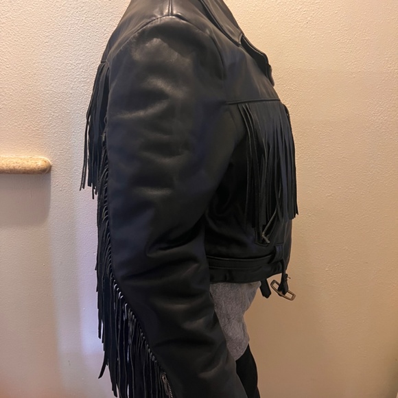 Luscious Vintage 80’s Leather Jacket w/ Fringe - Picture 5 of 7